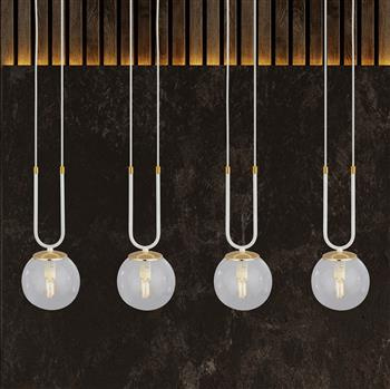 GLAM 4 WHITE/TRANSPARENT 1116/4 lampa wisząca szklane klosze GLAMOUR