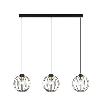 GINO 3 BLACK/GOLD 1222/3 lampa wisząca regulowana czarna styl loftowy