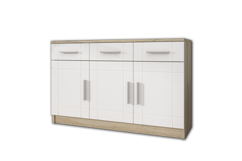 Komoda do salonu Gola 103 cm Biały / Dąb Sonoma