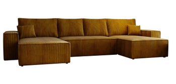 Narożnik z funkcją spania Paris U - kolor ciemny żółty