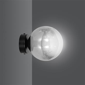 ROSSI K1 BL GRAFIT 875/K1 nowoczesny kinkiet czarny szklany klosz DESIGN