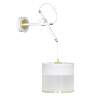 MONOLIT K1 WHITE 589/K1 kinkiet ścienny elegancki biało-złoty abażur regulowana wysokość