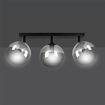 TOFI 3 BL GRAFIT 777/3 plafon sufitowy listwa regulowana szklane klosze spot KULE