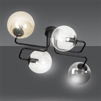 BRENDI 4 BL MIX 843/4M1 plafon sufitowy nowoczesny DESIGN szklane klosze KULE