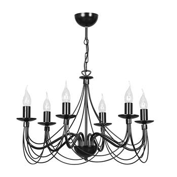 SONNET 6 BLACK 308/6 klasyczny żyrandol świecznikowy czarny