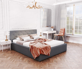 Łóżko tapicerowane MIRAGE - TRINITY (GRAFITOWY) - 120 x 200