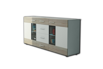 Komoda do salonu Dora 169 cm Biały / Dąb Sonoma