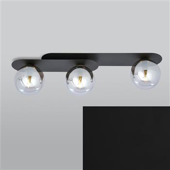 PLAZA 3 BLACK/GRAFIT 1119/3 nowoczesny plafon sufitowy czarny szklane klosze