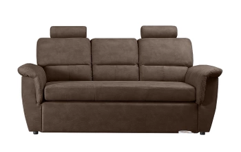 Kanapa z funkcją spania DANA - tkanina eko skóra - kolor brązowy