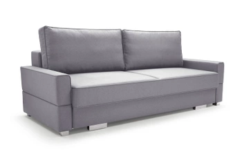 Kanapa z funkcją spania ZANA - strukturalna tkanina - kolor szary