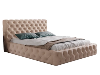 Łóżko tapicerowane z pojemnikiem na pościel - MILA 160x200 cm - kolor do wyboru