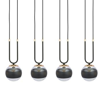 GLAM 4 BLACK/STRIPE 1113/4 lampa wisząca szklane klosze GLAMOUR