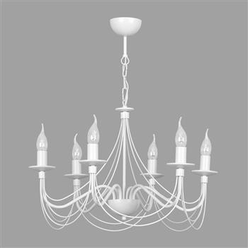 SONNET 6 WHITE 282/6 klasyczny żyrandol świecznikowy biały