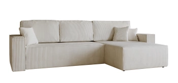 Narożnik z funkcją spania Paris - nowoczesna sofa narożna - kolor biały