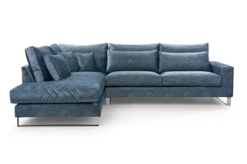 Narożnik w stylu industrialnym Cornel - lewostronny - kolor turkusowy