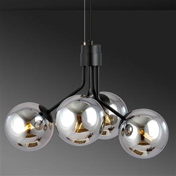NOVA 4  BLACK/GRAFIT  1140/4 lampa wisząca design szklane klosze
