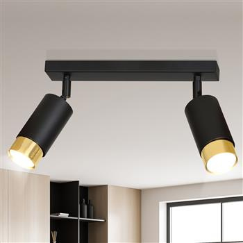 HIRO 2 BLACK-GOLD 965/2 nowoczesny regulowany spot LED sufitowy czarno złoty