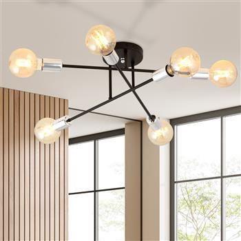 VEKEN 6B SILVER plafon sufitowy w stylu Loft Edison