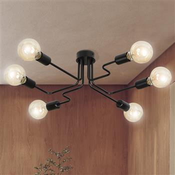 HARMONY 6 BLACK 466/6 plafon sufitowy w stylu Loft Edison
