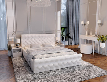 Łóżko tapicerowane CHICAGO- TRINITY (BIAŁY) - 140 x 200