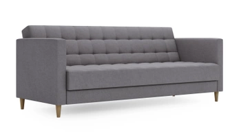 Kanapa z funkcją spania Candy na drewnianych nóżkach - kolor szary