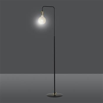 SAVO LP1 BLACK-GOLD 353/LP1 lampa podłogowa w stylu Loft Edison czarna złote dodatki