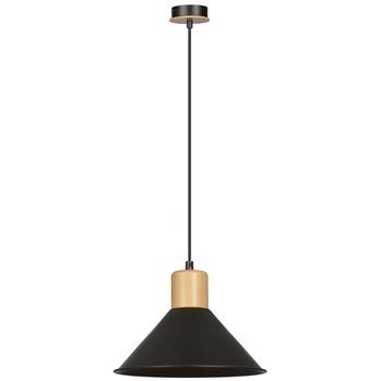 ROWEN 1 BLACK 1044/1 nowoczesna lampa sufitowa czarna drewniane elementy