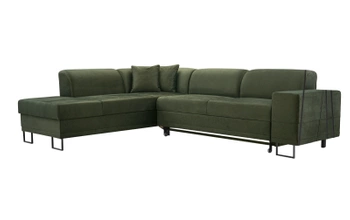 Narożnik w stylu industrialnym Deko - lewostronny - kolor zielony