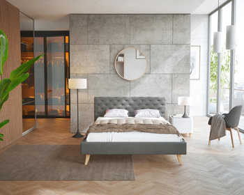 Łóżko tapicerowane KALIFORNIA- TRINITY (grafit) - 160 x 200