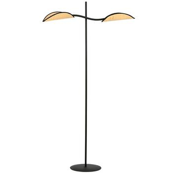 LOTUS LP2 BLACK/RATTAN 1108/LP2 lampa podłogowa oryginalny Design abażury