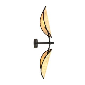 VENE K2 BLACK/RATTAN 1160/K2 kinkiet ścienny oryginalny design abażury