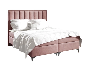 Łóżko kontynentalne z pojemnikiem na pościel - ZOFIA 180x200 cm - kolor różowy
