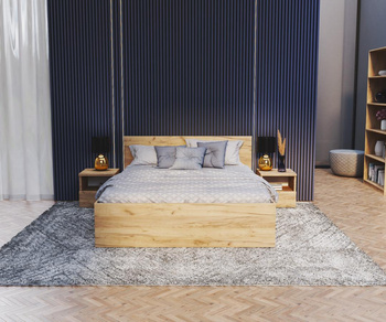 Łóżko PANAMA, kolor: dąb craft - 160 x 200