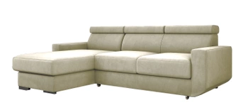 Narożnik z funkcją spania Madryt - lewostronny - kolor kremowy