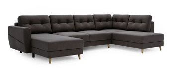 Narożnik Gwena- narożnik wolnostojący w stylu skandynawskim - kolor ciemny szary