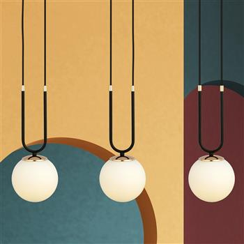 GLAM 3 BLACK/OPAL 1112/3 lampa wisząca szklane klosze GLAMOUR