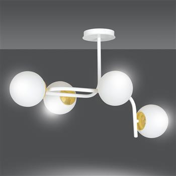 RAGNAR 4A WHITE 1033/4A nowoczesna lampa sufitowa biała szklane klosze