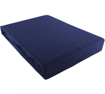 Prześcieradło JERSEY granatowe - 200 x 220