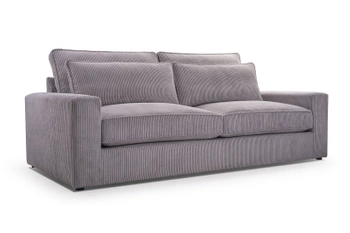 Kanapa do salonu KOKO - sztruksowa tkanina - kolor szary