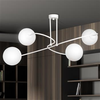 SELBI 4 WHITE 735/4 oryginalna lampa sufitowa biała LOFT szklane mleczne klosze