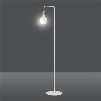SAVO LP1 WHITE-GOLD 354/LP1 lampa podłogowa w stylu Loft Edison biała złote dodatki