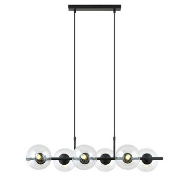 RORY 6 BLACK/TRANSPARENT 1206/6 nowoczesna lampa wisząca