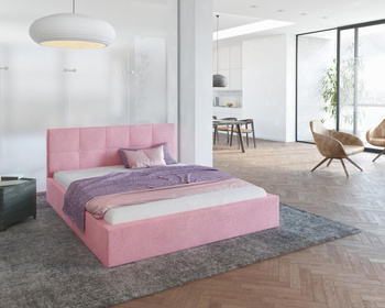 Łóżko tapicerowane RINO - Paris, kolor: pink - 160 x 200