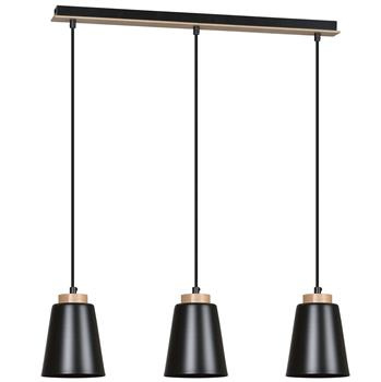 BOLERO 3 BLACK 442/3 wisząca lampa styl skandynawski drewno czarna