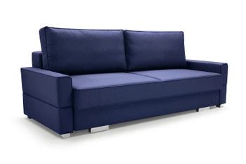 Kanapa z funkcją spania ZANA - strukturalna tkanina - kolor granatowy