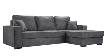 Nowoczesny narożnik z funkcją spania Lapi - prawostronny - kolor szary