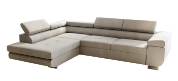Narożnik z funkcją spania Miami - lewostronny - kolor beżowy