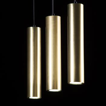 GOLDI 3 BLACK 457/3 spot wiszący złote tuby regulowana wysokość najnowszy design