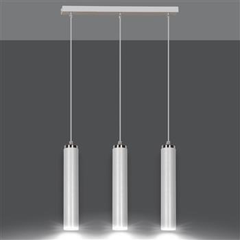 LUNA 3 WHITE 955/3 designerski spot wiszący tuby białe chrom