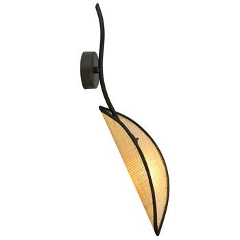 LOTUS K1 BLACK/RATTAN 1108/K1 kinkiet ścienny oryginalny Design abażur